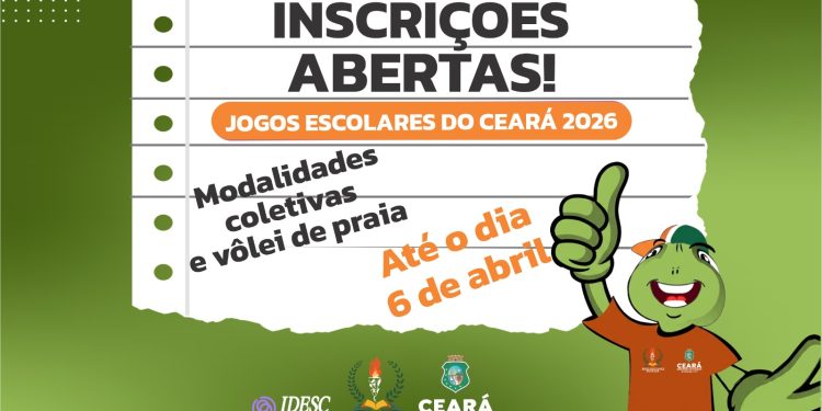Abertas as inscrições para os Jogos Escolares do Ceará 2026