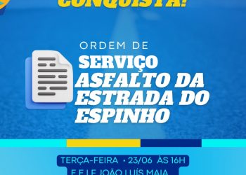 Prefeitura Municipal de Limoeiro do Norte anuncia ordem de serviço do asfalto da estrada do Sítio Espinho